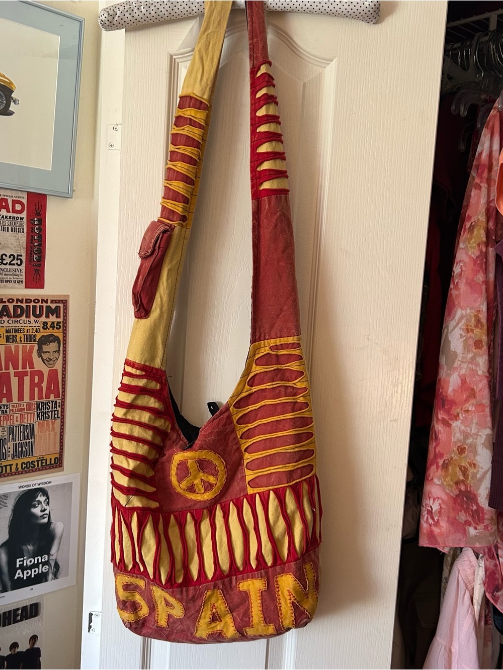 Red and Yellow Spain Patchwork Hobo Bag
